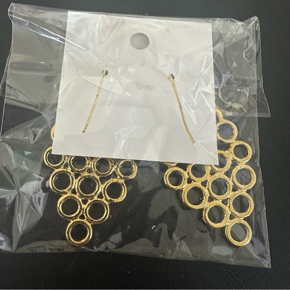 Turquoise Gold Drop Earrings – Handmade Boho Statement Jewelry NWT - Picture 9 of 9